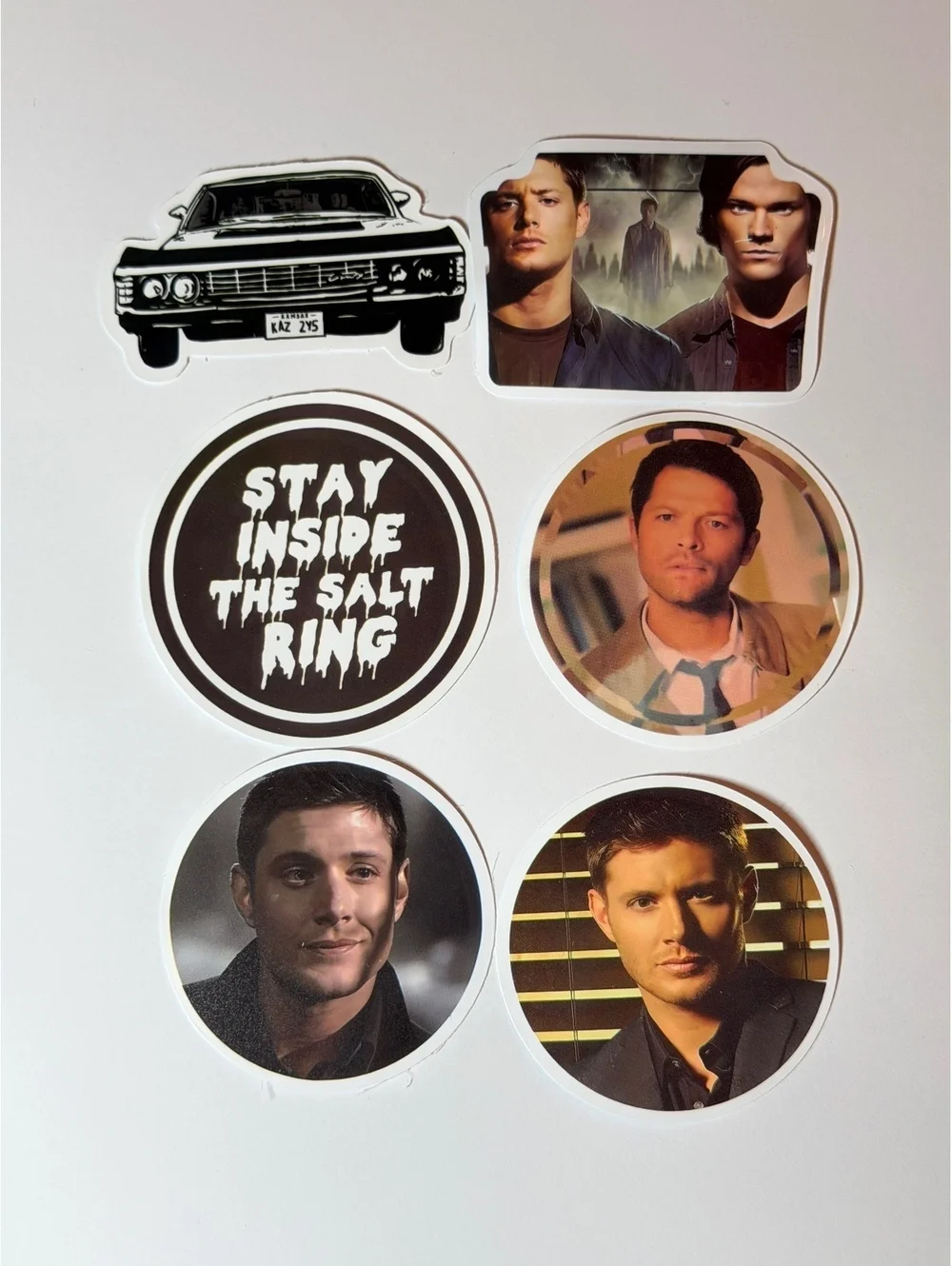 Stickers. Waterproof. 6 pack  Supernatural. Baby Dean Cas Sam